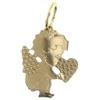 CIONDOLO IN ORO GIALLO 750 18K, PIATTO, ANGELO CUSTODE CON CUORE, LUNGHEZZA 2 CM
