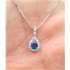 CATENINA IN ORO BIANCO 18 CT 750 CON ZAFFIRO E DIAMANTI MADE IN ITALY 1908