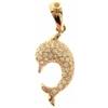 CIONDOLO PENDENTE ORO GIALLO O BIANCO O ROSA 18K, DELFINO CON CUBIC ZIRCONIA