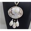 COLLANA E CIONDOLO IN ORO GIALLO 18 KT CON CAMMEO VOLTO PERLE BAROCCHE OGDV 0146
