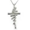 Damiani Collana Croce Damiani 20011188 Oro Bianco Diamanti Cross Gold Nuova 1,42 CT