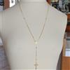 COLLANA ROSARIO ORO GIALLO 750 18K MEDAGLIA MIRACOLOSA CROCE 63 CM MADE IN ITALY
