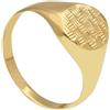 ANELLO IN ORO GIALLO 18K, UOMO, CON CERCHIO CENTRALE, PIATTO, LAVORATO DA 8 MM