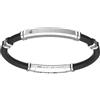 ZANCAN Bracciale Zancan in silicone nero con targa in argento EXB974 made in Italy