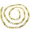 CATENA IN ORO GIALLO E BIANCO 18K, GOURMETTE, OVALI, SPESSORE 5.8 MM, 60 CM