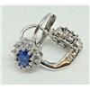 Produzione Orafa Aretina ORECCHINI ORO BIANCO 18K 750 DONNA ZIRCONI TAGLIO DIAMANTE e color ZAFFIRO BLU
