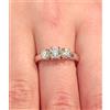 Anello trilogy in oro bianco 18 ct 750 e diamanti ct 0,47 made in Italy 1674