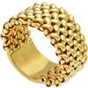ANELLO A FASCIA IN ORO GIALLO 18K, A MAGLIA MORBIDA INTRECCIATA, SPESSORE 12 MM