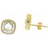 ORECCHINI IN ORO GIALLO 18K, QUADRATI CON TOPAZIO E CUBIC ZIRCONIA, 10 MM
