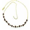 COLLANA ORO GIALLO 18K, MAGLIA ROLO CON CUBI E DISCHI RUBINO E SFERE ORO BIANCO