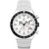 Timex Orologio Uomo TIMEX Q GMT TW2V69900 Chrono Bracciale Acciaio Bianco