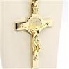 CIONDOLO CROCE ORO GIALLO O BIANCO 18K, CON CRISTO E MEDAGLIA DI SAN BENEDETTO