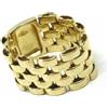 ANELLO A FASCIA ORO GIALLO 18K, CINQUE FILE, A MAGLIA MORBIDA ARROTONDATA