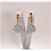 ORECCHINI IN ORO GIALLO 18 kt CON ACQUAMARINA MILK LISCIA PENDENTE OGHT 0712