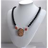 COLLANA IN ARGENTO 925 CON ONICE CORALLO E CAMMEO IN CORNEOLA FIORI AGLN 0121