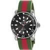 Gucci Timepieces Orologio Gucci Dive Automatic YA136349 Watch Gomma Verde Rosso Uomo Nero 40mm