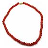 COLLANA ORO GIALLO, 18K, SFERE DI GIADA ROSSA DA 6 MM, LUNGHEZZA 40-50-60 CM