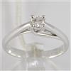 ANELLO ORO BIANCO 750 18K, SOLITARIO, GAMBO A CORONA, DIAMANTE, CARATI 0.11