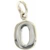 CIONDOLO IN ORO GIALLO O BIANCO 18K, NUMERO 0 ZERO, PENDENTE, PIATTO, 1 CM