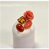 ANELLO IN ORO GIALLO 18 kt CON ROSA IN CORALLO INCISA E CITRINO OGNK 099