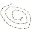 CATENA ORO BIANCO 750 18K, PALLINE ALTERNATE OVALI, LUNGA 45 80 90 CM, COLLANA