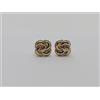 ORECCHINI A BOTTONE CON CLIPS IN ORO GIALLO E BIANCO 18KT 5,1 GRAMMI (7180)