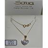COLLANA VENEZIANA E CUORICINO IN ORO GIALLO 750 18 KT, RESINA CRISTALLI BIANCHI