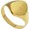 ANELLO IN ORO GIALLO 18K, UOMO, CON OVALE CENTRALE, PIATTO, SATINATO DA 17 MM