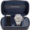 Nautica Orologio Uomo + Cinturino NAUTICA NST NAPNSF205 Chrono Acciaio Bianco