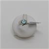 ANELLO DA DONNA TOPAZIO AZZURRO E ZIRCONI ORO BIANCO 18KT 3,35 GR. N.16 (1128)