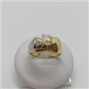 ANELLO DA UOMO ORO GIALLO E BIANCO 18KT 750 CON ZIRCONE 7,5 GRAMMI N.22 (0771)