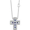 Damiani Collana Damiani Belle Epoque Croce 20073461 Cross Zaffiri Diamanti Donna Nuova