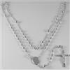 COLLANA ROSARIO ORO BIANCO 750 18K MEDAGLIA MIRACOLOSA CROCE 52 CM MADE IN ITALY