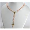 COLLANA ROSARIO ORO GIALLO 18KT CORALLO ROSA PALLINI 3,3 e 5 mm OGLN 0112