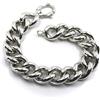 BRACCIALE ORO BIANCO, 18K, MAGLIA GOURMETTE CUBANA, OVALI DA 15x18 MM, 20.5 CM