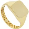 ANELLO IN ORO GIALLO 18K, UOMO, CON CENTRALE QUADRATO, LISCIO DA 10 MM