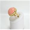 ANELLO IN ORO GIALLO 18 kt CON CABOCHON DI CORALLO ROSA TONDO 20 mm OGNK 067