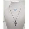 COLLANA DA DONNA CON CROCE IN ORO BIANCO 18KT 750 E ZIRCONI 5,1 GRAMMI (3838)