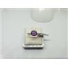 ANELLO DA DONNA CON AMETISTA E ZIRCONI IN ORO BIANCO 18KT 2,6 GR. N.15 (5208)