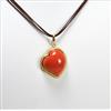 CIONDOLO IN ORO GIALLO 18 KT CON CUORE DI CORALLO CERASUOLO OGDV 0165