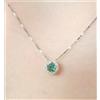 CATENINA IN ORO BIANCO 18 CT 750 SMERALDO CT 0,24 E DIAMANTI CT 0,06 G-VS1