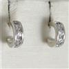 ORECCHINI ORO BIANCO 750 18K CERCHIO, DIAMETRO 0.9 CM, ZIRCONIA, LARGHEZZA 3 MM