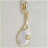 CIONDOLO ORO GIALLO BIANCO 750 18K, RACCHETTA DA TENNIS, 2.7 CM, MADE IN ITALY
