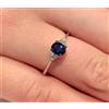 ANELLO IN ORO BIANCO 18 CT CON ZAFFIRO CT 0,47 E DIAMANTI CT 0,05 (1773)