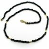 COLLANA IN ORO GIALLO, 18K, PERLINE SFACCETTATE SPINELLO NERO E TUBI, 44 CM