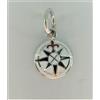 Produzione Orafa Aretina ROSA DEI VENTI CIONDOLO PENDENTE COLLANA ORO BIANCO 18KT 750 MEDAGLIA PIASTRINA