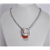 Delmaoro COLLANA ARGENTO 925 ROLLO CON CAMMEO SARDONICO E CORALLO ROSSO AGLN 0247