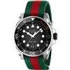 Gucci Timepieces Orologio Gucci Dive YA136209A Watch Cinturino Nylon Verde Rosso Uomo Nero 45 mm