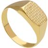 ANELLO ORO GIALLO 18K, UOMO, CON RETTANGOLO CENTRALE, PIATTO, LAVORATO DA 7 MM