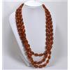 COLLANA LUNGA TRE FILI DI AMBRA COMPRESSA CNM 044 -